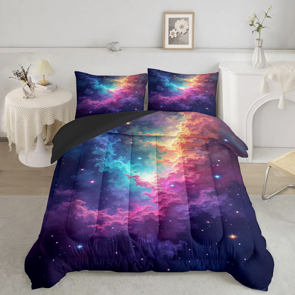 TEMU / JIT transfronterizo color estrella 3D impresión digital 180gms conjunto de edredón para diseñar