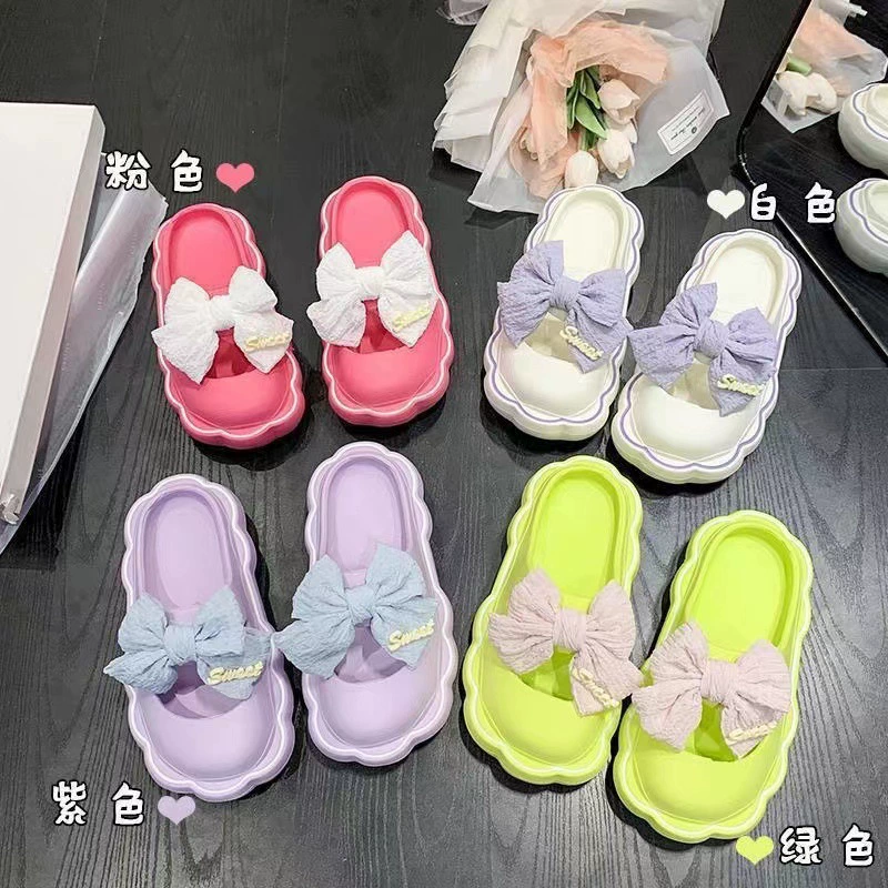 Классная женская летняя верхняя одежда Baotou, допамин, кибер-знаменитости, пляжная обувь на толстой подошве с ощущением навоза, в сказочном стиле, с бантом