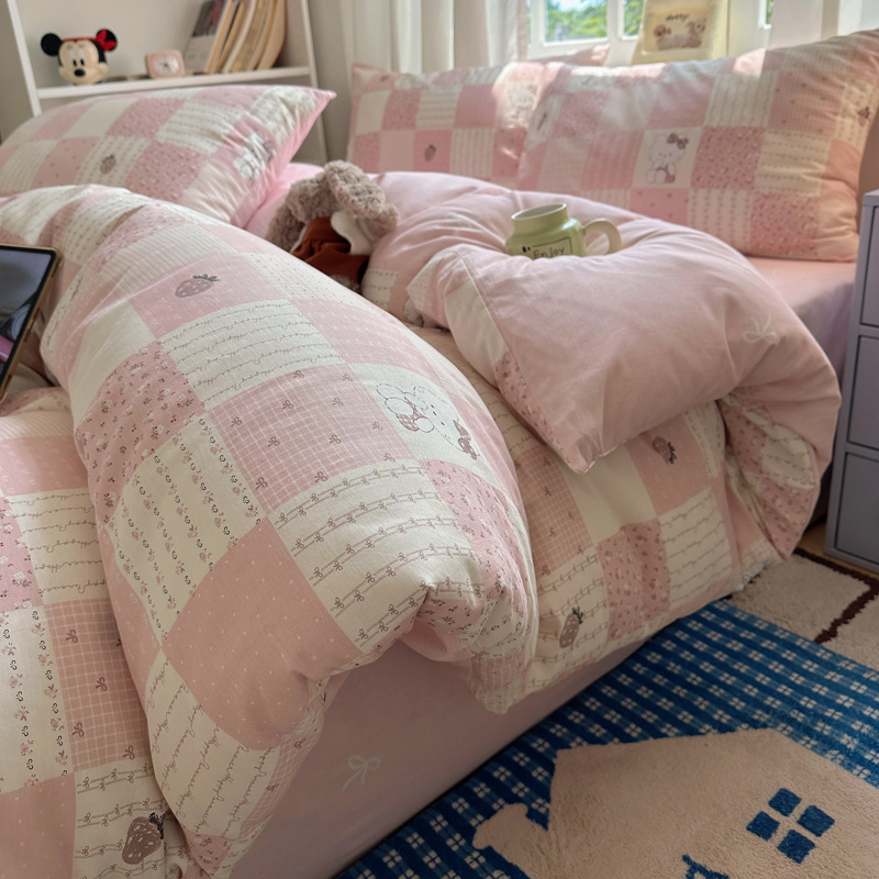 Vino Dulce Kady (¡Recomendado!) / Juego de sábanas de 1,2 m de tres piezas [funda de edredón 150*200cm sábana de cama 180*230cm funda de almohada 48*74cm * 1]