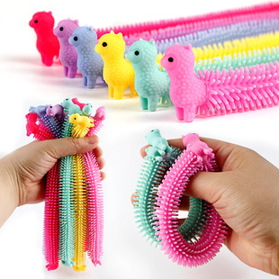 Stress Relief Alpaca Toy Decompression Soft Gel Venting Noodle Rope Cute Animal Bracelet Wholesale