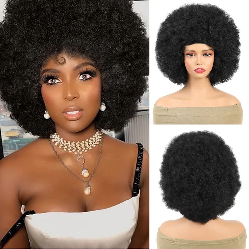Foreign Trade African Women's Headgear Explosive Head Small Roll Natural Simulation Fluffy Soft Short Curly Hair Wig Headgear Foreign Trade African Women's Headgear Explosive Head Small Roll Natural Simulation Fluffy Soft Short Curly Hair Wig Headgear