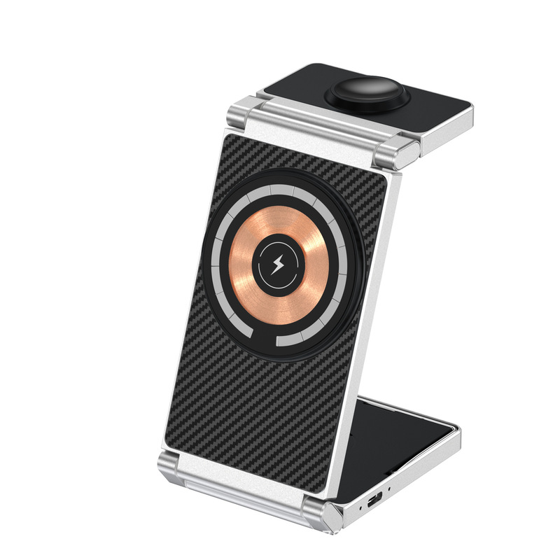 Foreign trade wireless charging mobile phone bracket hidden support rod mobile phone rack multi-functional three-in-one speed charging mobile phone bracket