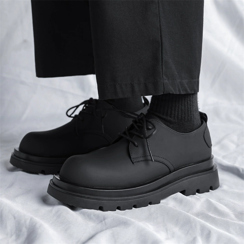 Carbon Black Derby кожаная обувь мужская 2024 Весна новая ниша на платформе пригородная модная обувь повседневная обувь спортивная универсальная мужская обувь