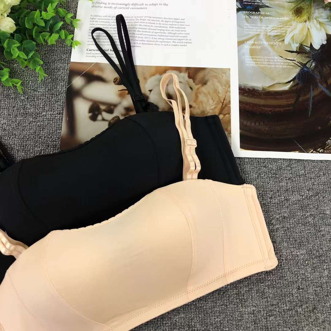 Nuevo sujetador inalámbrico moda encaje jacquard transpirable cómodo clásico tres breasted ropa interior para las mujeres al por mayor image 3