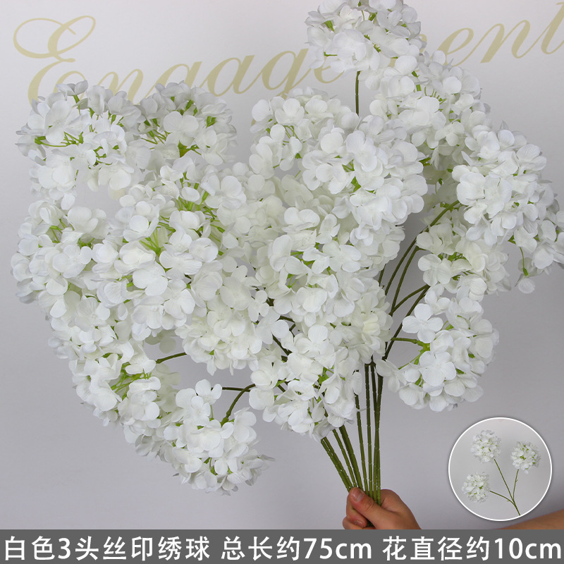 Bodas de flores de seda de imitación blanca flores falsas decorativas floral sala de bodas floral hogar ramo único camino de introducción de flores
