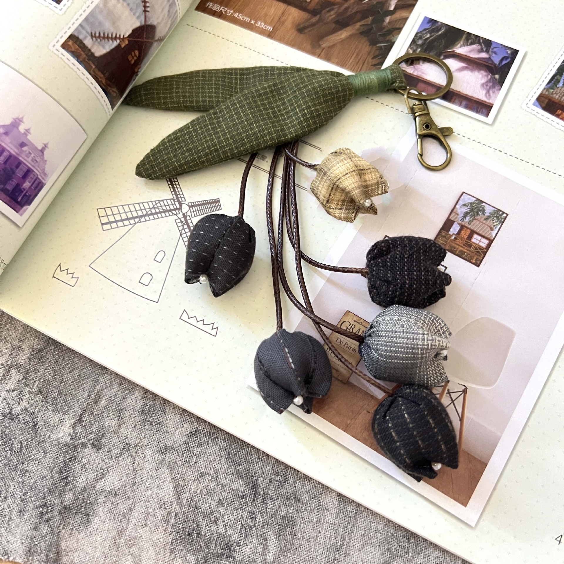 Bordado hecho a mano DIY creativo colgante adulto principiante patchwork bordado bolsa de regalo de coche bordado colgante