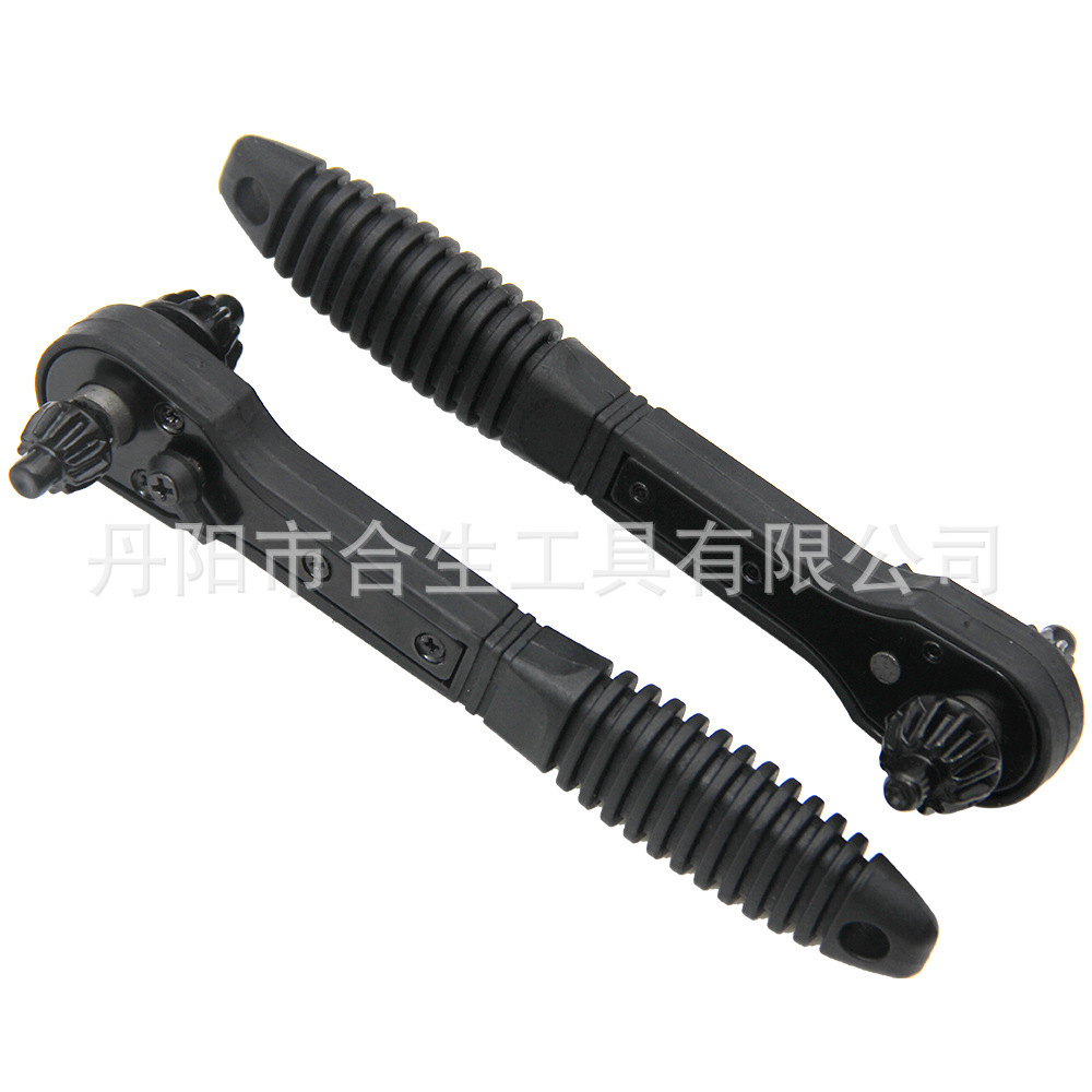 二合一棘轮钻夹头钥匙扳手黑色棘轮两用扳手12.8mm/17.2mm工具