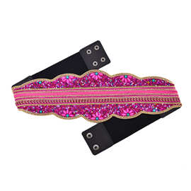 藏族服装宽腰带蒙古族日常收腰配饰腰链女士新疆米珠装饰