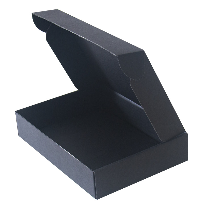 Caja de avión negro en stock extra duro regalo cartón joyería pequeño lote caja de regalo logística embalaje plegable cartón al por mayor