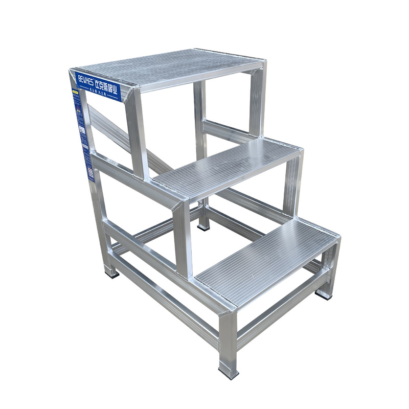 Industrial Step Ladder Aluminum Alloy Mobile Climbing Platform Step Ladder Anti-Slip Platform Welding Ladder Multi-Layer Mobile Ladder