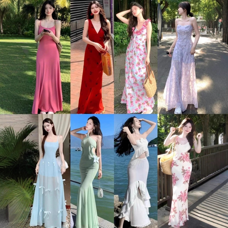 十三行连衣裙女2025夏季新款时尚高级感气质轻奢赫本风法式茶歇裙|undefined