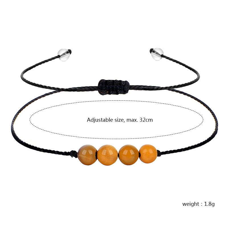 1 Piece Simple Style Round Stone rope Beaded Womenu0027S Bracelets