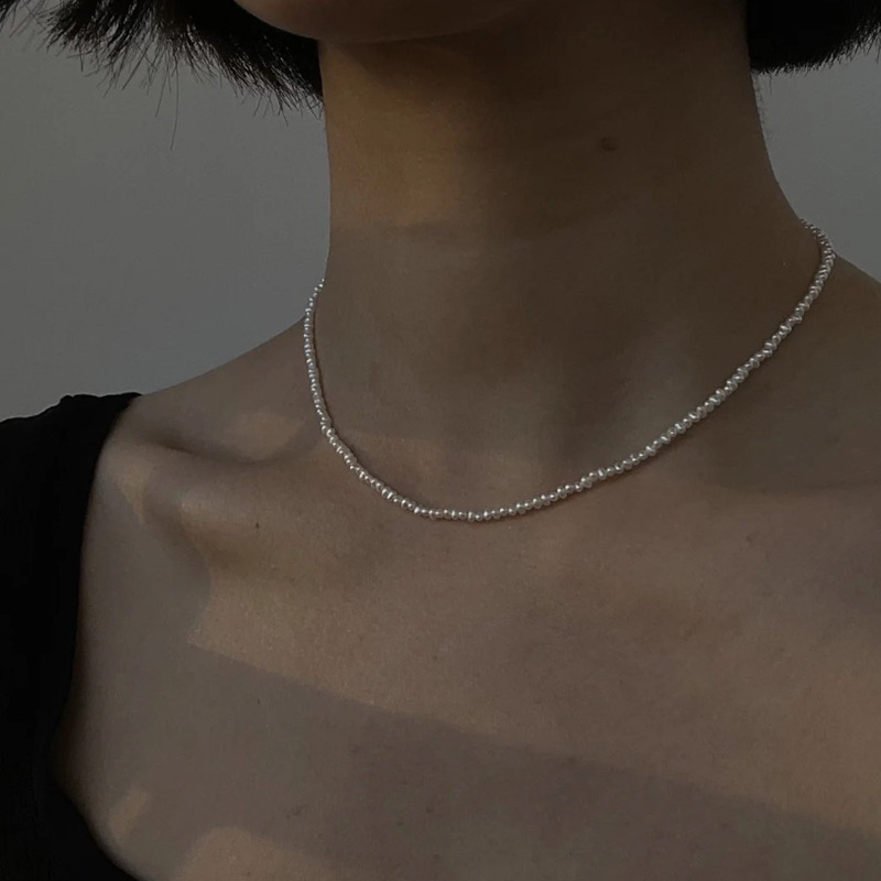 Fashion Solid Color Pearl Beaded Necklace 1 Piece