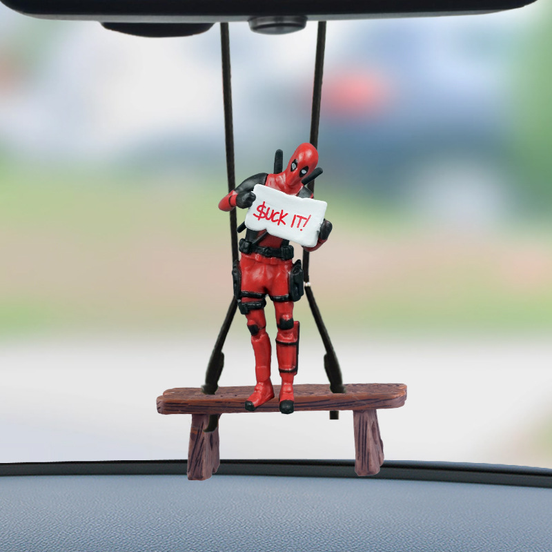 Animación creativa transfronteriza Deadpool columnas de automóviles accesorios de automóviles decoración interior espejo retrovisor colgante dibujos animados
