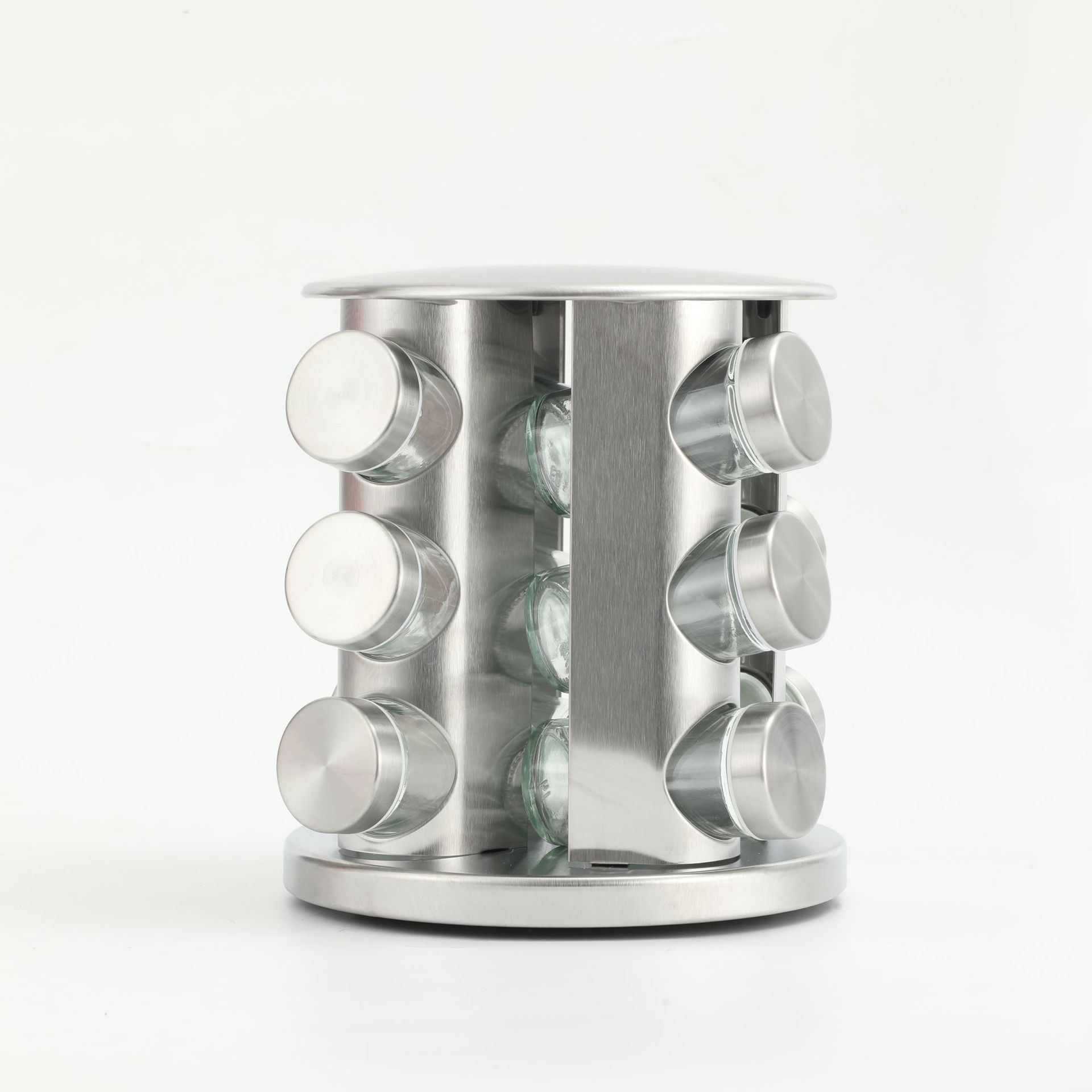 Estante de condimento giratorio de acero inoxidable multicapa, cocina de estilo nórdico, plato giratorio de 360 grados, tanque de condimento, estante de almacenamiento al por mayor image 13