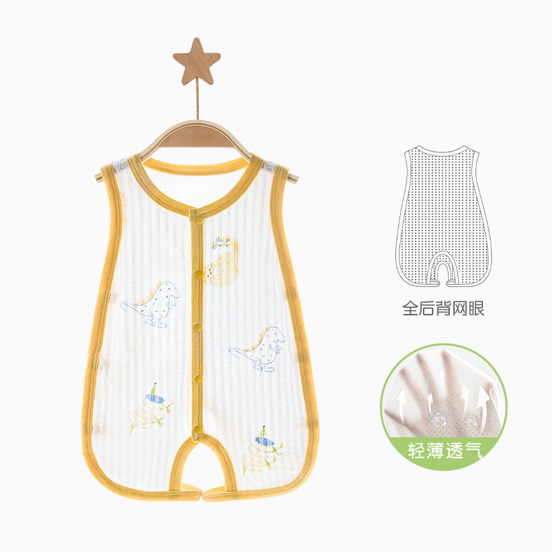 Ropa de verano para bebé recién nacido, unisex, con abertura en la entrepierna, ropa de dormir fina y transpirable para bebés de 0 a 3 meses.