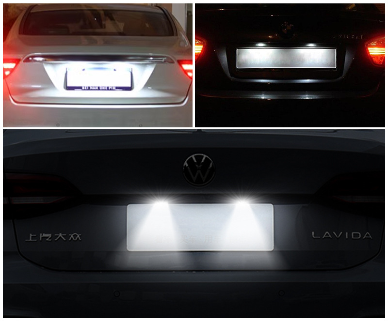 LED License Plate Light for Volkswagen Golf Jetta Caddy Touran MK5 Passat B5.5 B6 Skoda