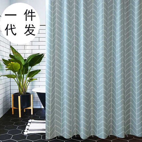 Bathroom shower curtain Thickened waterproof and mildew-proof bathroom shower curtain set partition curtain curtain hanging curtain