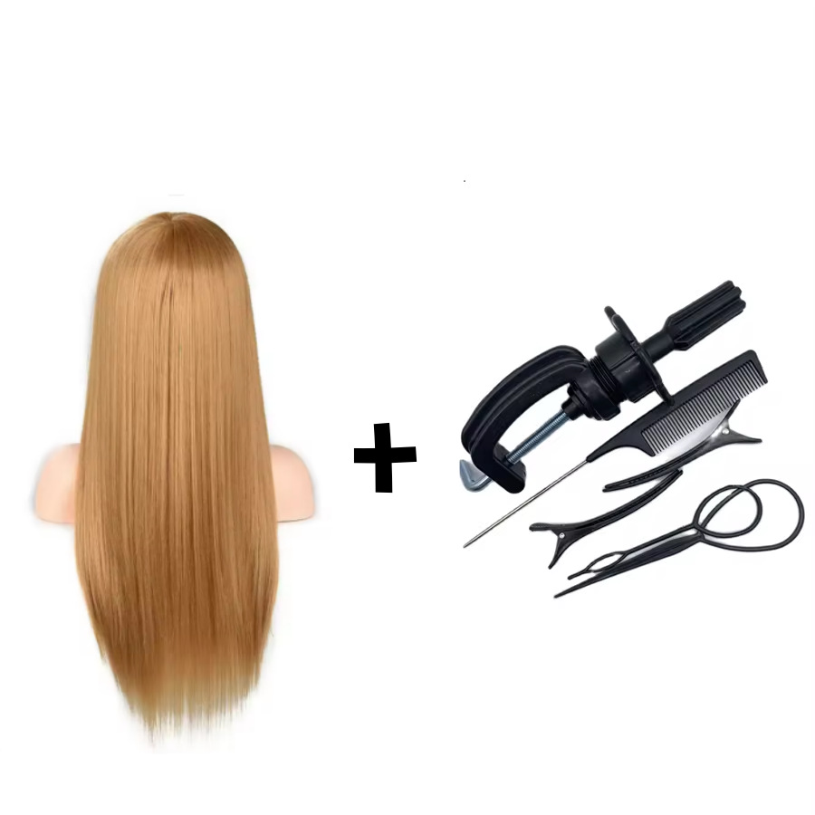 Simulación de comercio exterior, molde para el cabello, ejercicio de peluquería, permanente, trenzado, corte de cabello, peinado, peinado, peinado de muñeca, enseñanza de la cabeza, maquillaje