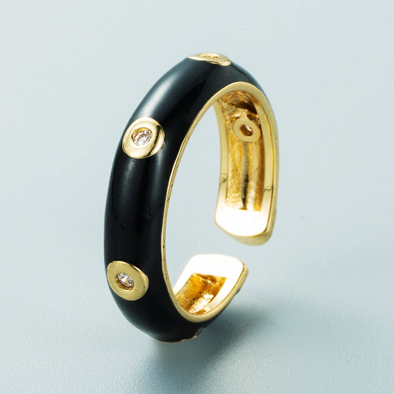 L&#39;europe Et Les États-unis Nouvelle Bague D&#39;ouverture Simple Plaqué Cuivre Véritable Or Dégoulinant De Bijoux Bague D&#39;huile display picture 11