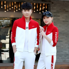Men's Spring 2024 New Cotton Korean Style Couple's Set Casual Sweatshirt Trendy Hip-Hop Dance Wear