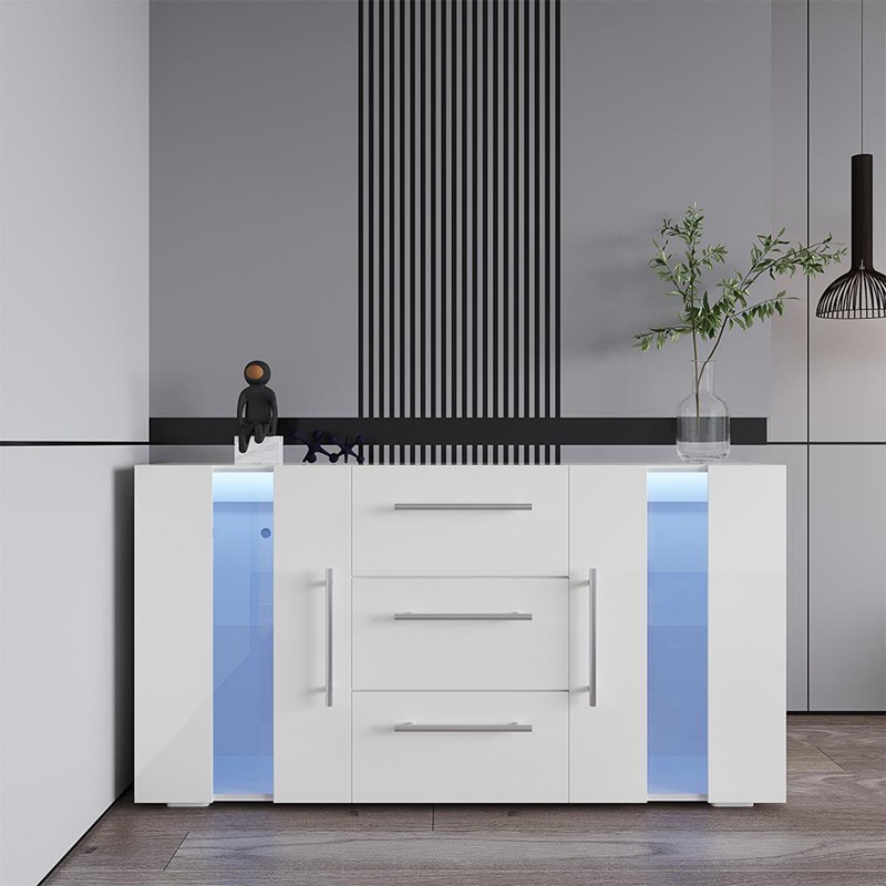 Aparador para el hogar moderno minimalista sala de estar comedor armario multifuncional Luz de lujo con luz gabinete de té gabinete alto