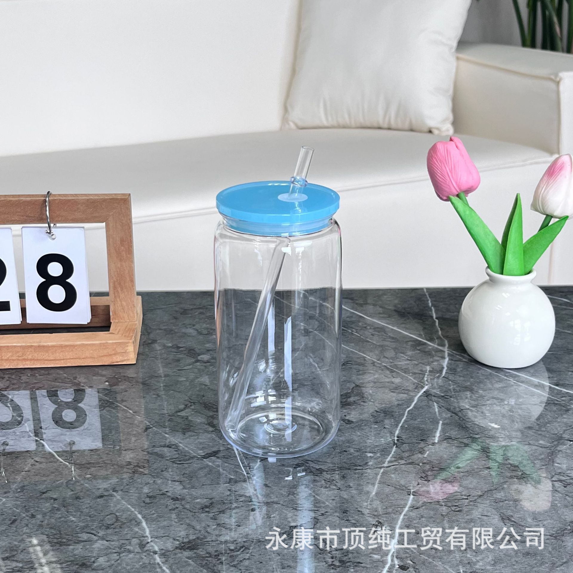 2024 estilo explosivo 16oz taza de paja de plástico protección del medio ambiente jelly acrílico color mason taza de plástico al por mayor