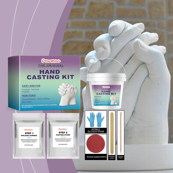 Dowmoo Hand Mold Powder DIY Set Clone Powder 3D Model Powder Hand Handprint DIY Souvenir Hand Mold Set