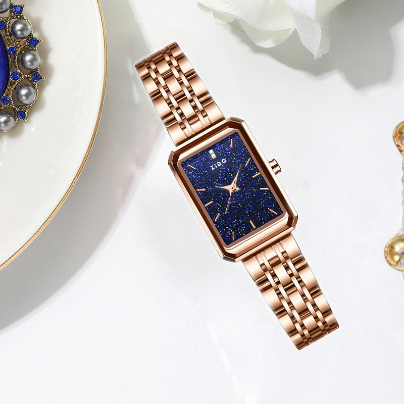 Reloj mujer cuadrado minimalista y elegante impermeable_voghion.com