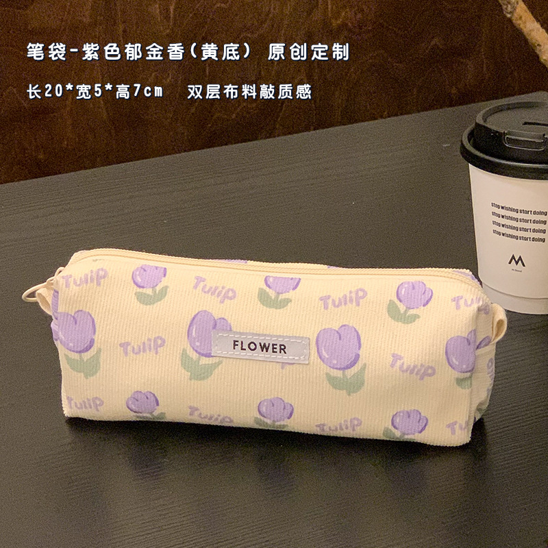 INS weathering Tulip caja de lápiz bolsa de maquillaje portátil de gran capacidad para mujeres Nueva bolsa de almacenamiento de viaje bolsa de lavado exquisito image 8
