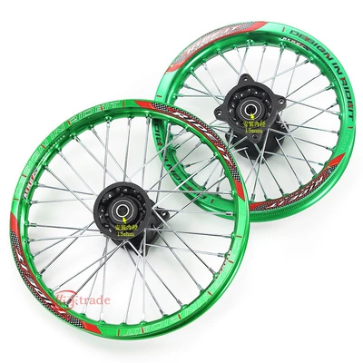 tire wheels Hub - 1714-front-and-rear-wheel-hubs-15mm-axle-core-green-aluminum-rim-model
