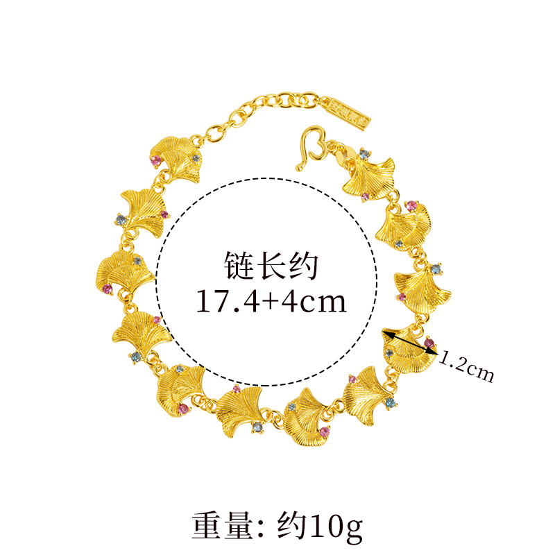 Gufasha Ginkgo biloba pulsera personalizada en esta vida tiene un estilo nacional de albaricoque con joyería de fábrica de moda nacional directamente al por mayor