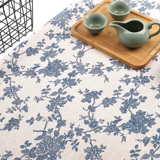 棉麻印花桌布料田园小碎花小花布沙发布窗帘布背景布手工DIY面料