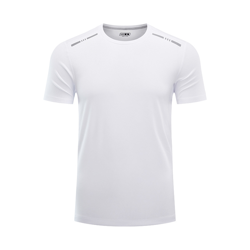 Ag de alta gama antibacteriano desodorante sudor absorción cuello redondo camiseta de publicidad deportiva reflectante de manga corta camiseta de secado rápido camiseta personalizada