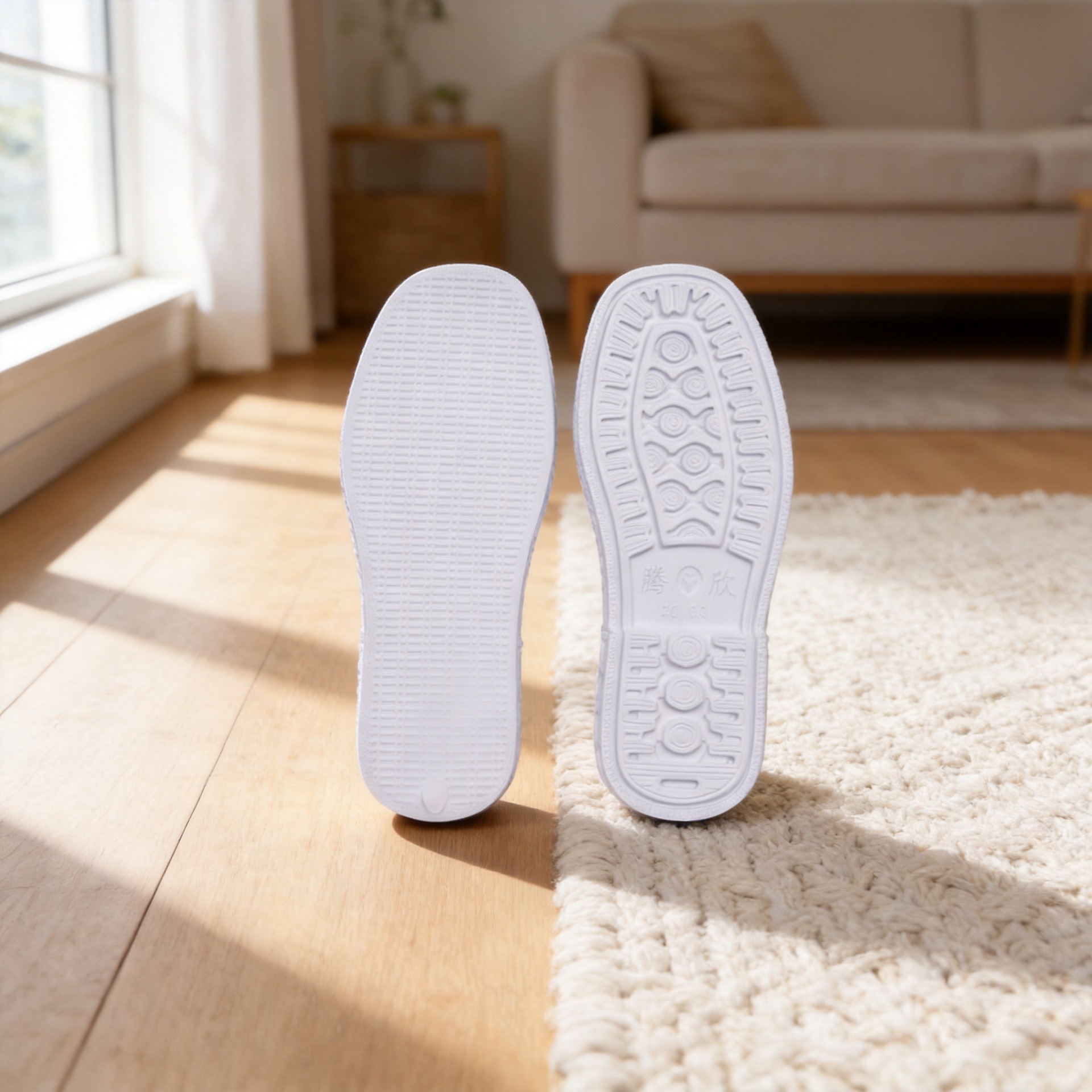 Tengxin A01 3D one-piece molded sole, soft, lightweight, non-slip, wear-resistant, handmade wool knitted slippers with cotton sole.