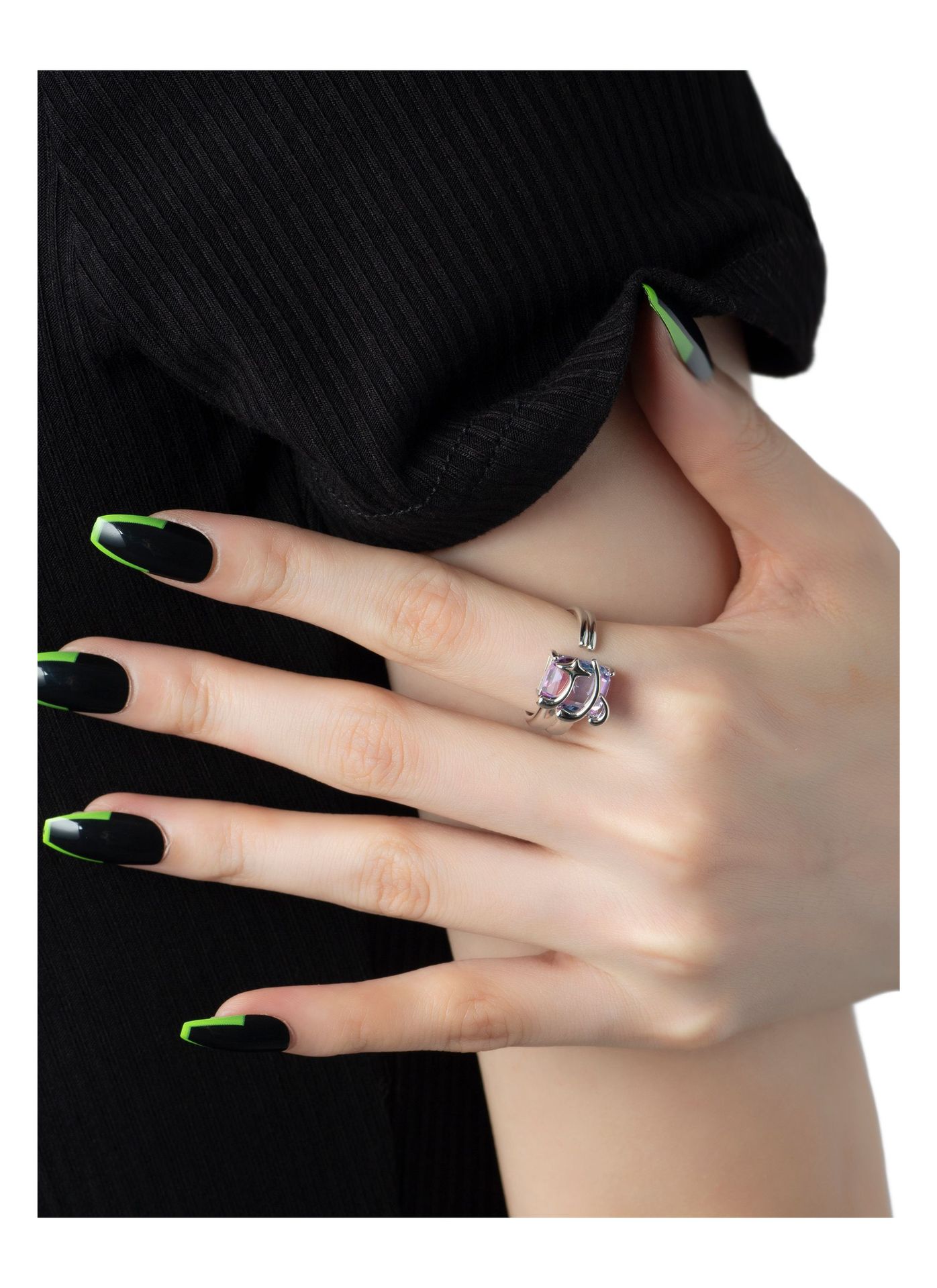 Fashion Star Copper Plating Zircon Open Ring