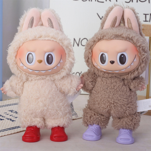 Labubu shoe accessory, unisex open-toe sneaker with rubber sole, funny smiling platform shoe, Labubu decorative element for shoes.