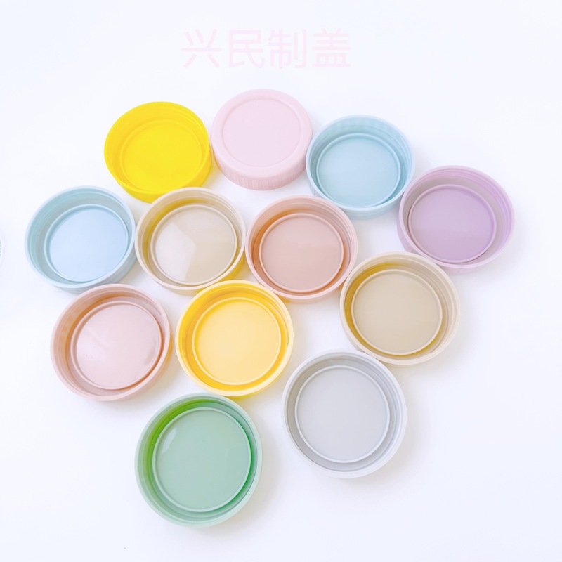 現物国境を越えたプラスチックカバーメーカー卸売り標口70mmpフロストプラスチックカバーマカロンメイソン蓋キャビア|undefined