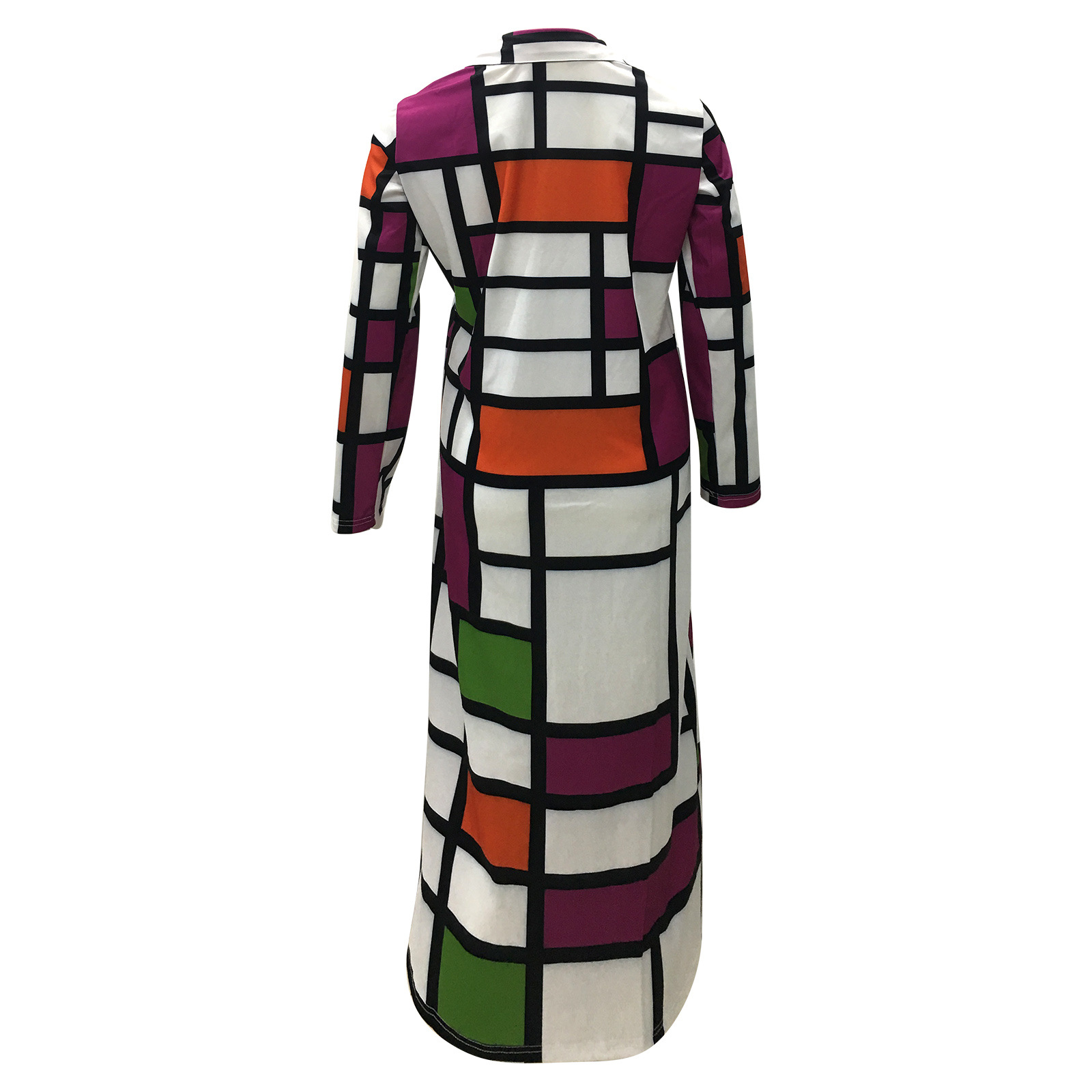 Women's Coat Autumn Winter Plaid Double Breasted Lapel Windbreaker_voghion.com