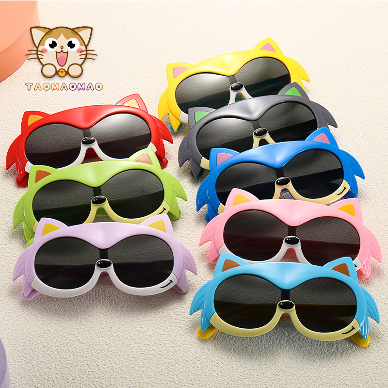 Gafas de protección UV de silicona de dibujos animados gafas de sol de los nuevos niños de fábrica al por mayor estilo lindo bebé gafas de sol mujeres