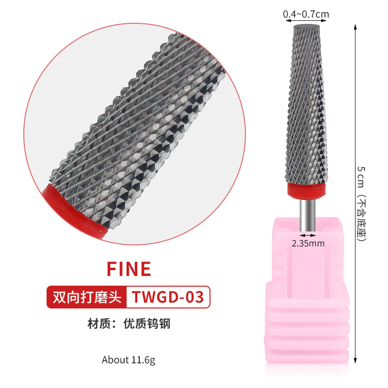 Alta calidad ultra larga cónica de acero de tungsteno cabeza de molienda de uñas cabeza de molienda cilíndrica ultra larga remoción rápida de uñas