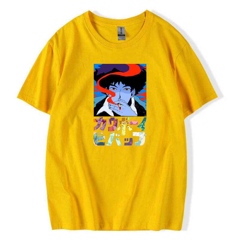 Star Cowboy Cowboy Bebop bounty hunter anime peripheral short sleeve T-shirt men's and women's half sleeve top clothes