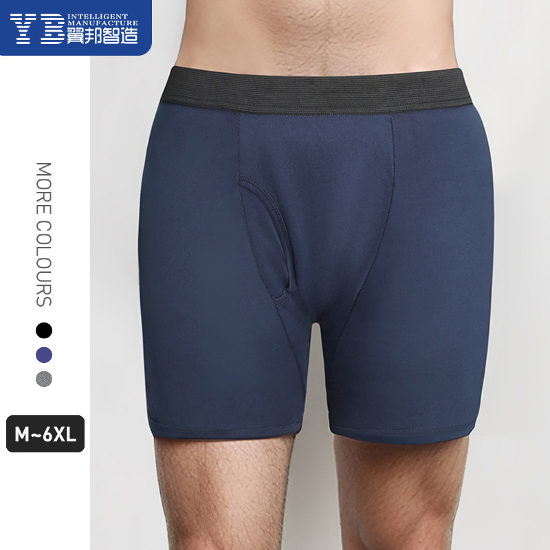 European and American Men's Incontinence-Proof Breathable Boxer Briefs for Elderly Men, Leak-Proof Underwear