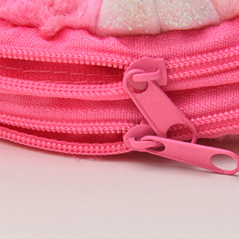 Estilo coreano de dibujos animados lindo unicornio felpa pequeña bolsa de hombro chica estudiante hombro mensajero bolsa de almacenamiento de bebé monedero