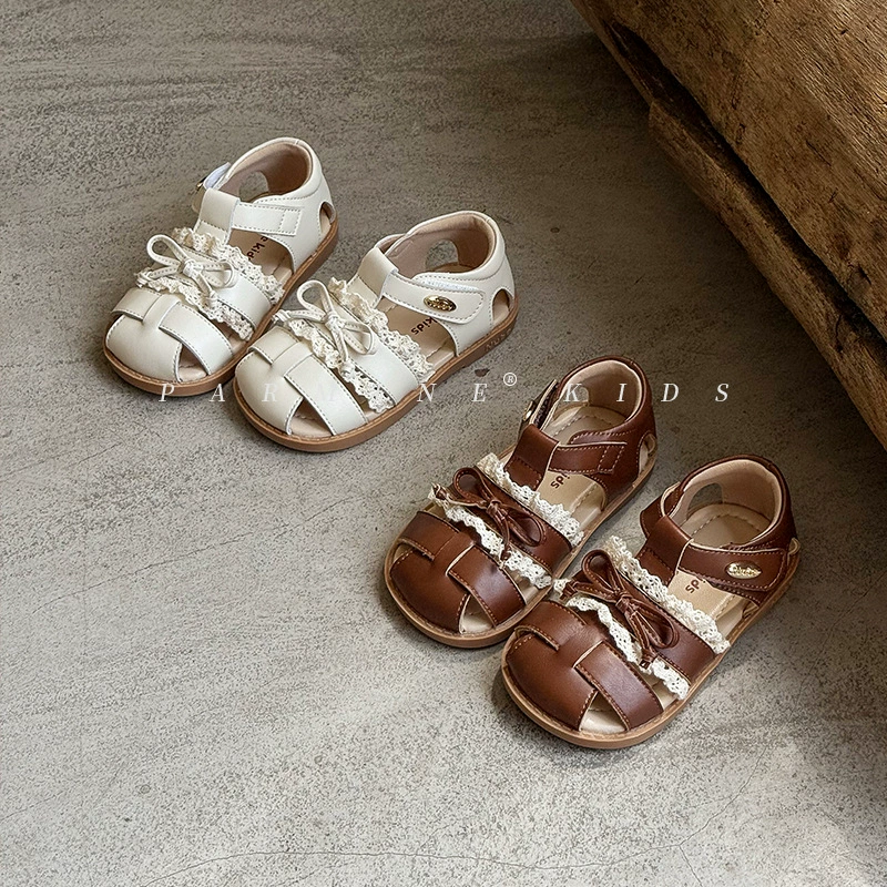 Кожаная детская обувь для девочек принцесса сандалии летние новые женские детские мягкие подошвы