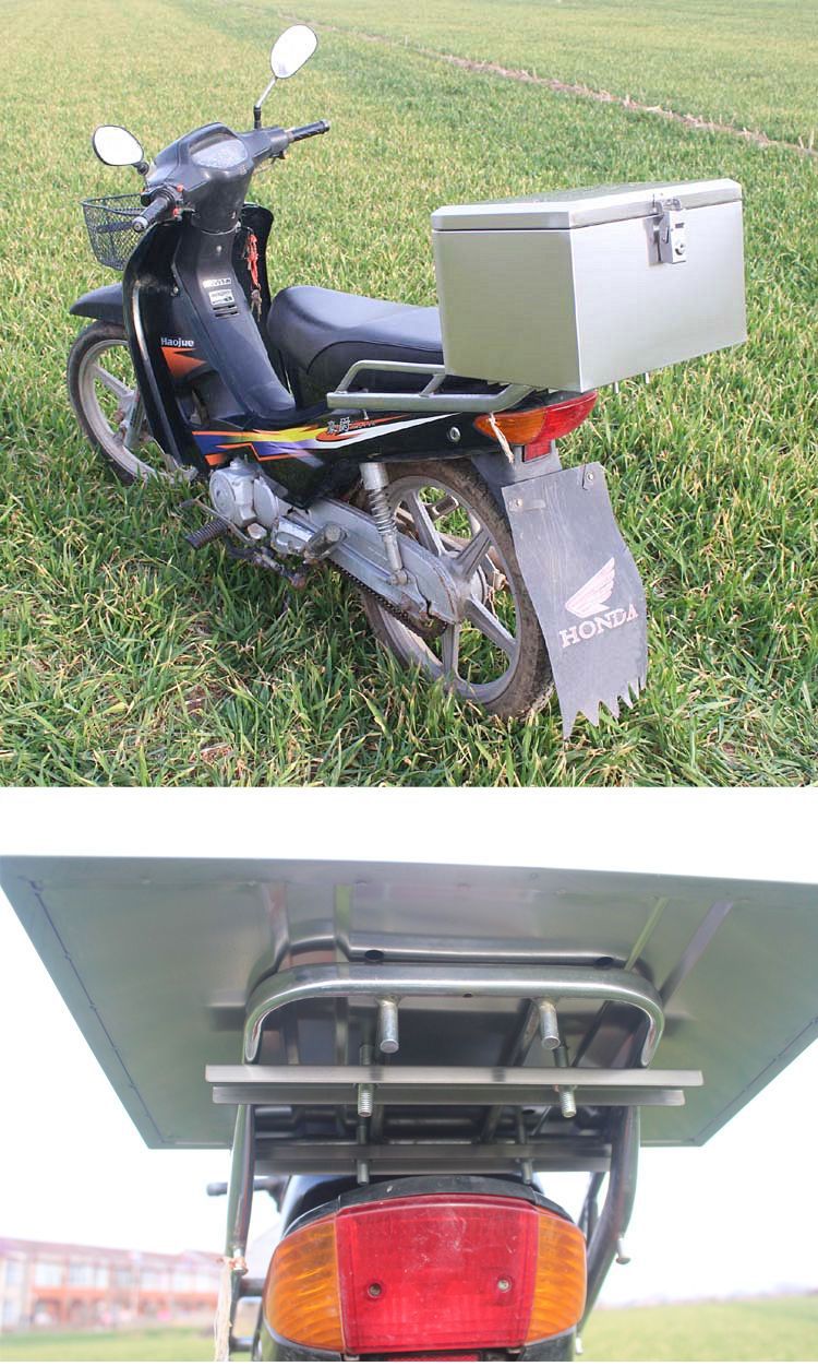 Large capacity stainless steel new tail box motorcycle trunk battery car universal box universal toolbox storage box