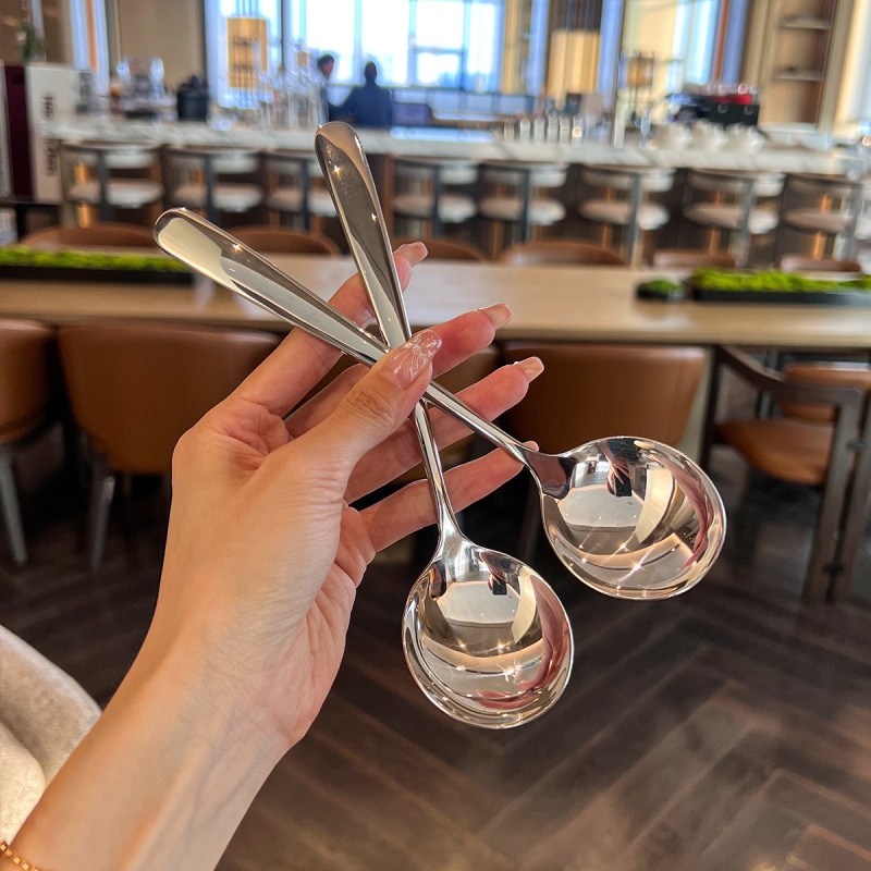 Elegant 316L Stainless Steel Soup Spoon, Thickened Long-Handled Spoon, High-Quality Household Spoon, Soup Spoon, Small Spoon, Children's Spoon Elegant 316L Stainless Steel Soup Spoon, Thickened Long-Handled Spoon, High-Quality Household Spoon, Soup Spoon, Small Spoon, Children's Spoon