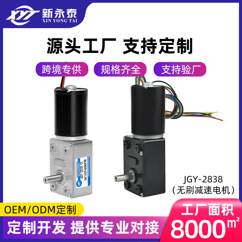 JGY-2838蜗轮蜗杆12v直流减速电机24v可调速正反转电动机有刷电机