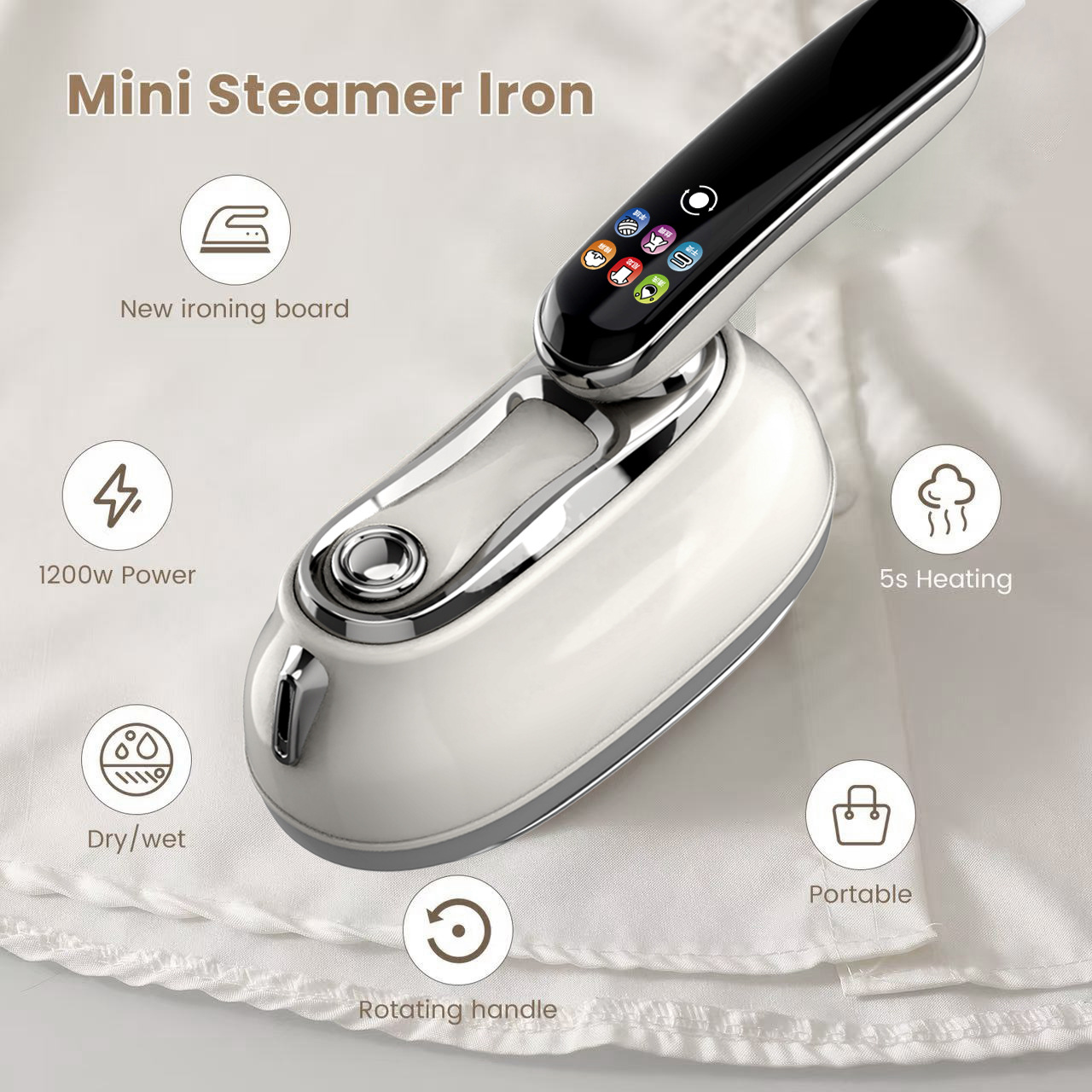 Nuevo planchador de mano colgante pantalla LCD inteligente ajuste de seis engranajes planchador portátil planchador eléctrico