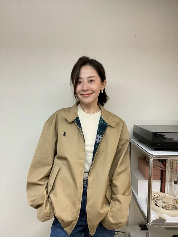 跨境可扫码拉夫老钱风立领工装夹克外套小马刺绣男女同款外套|undefined